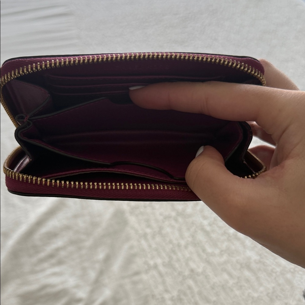 Michael Kors Plum Saffiano Zip Around Wallet with Gold Plate - Picture 5 of 6